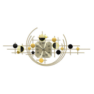 40" Large Metal Wall Clock with Silent Movement, Gold Accents, Decorative Modern Home Office Wall Art-Sona Casa