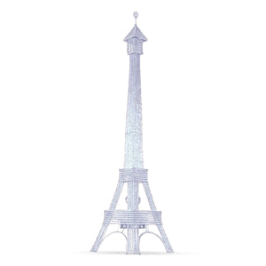 63" Eiffel Tower Decorative Floor Lamp White Metal LED Light Tall Handmade Parisian Style by Sona Casa