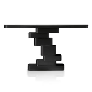 Modern 55" Console Table, High Quality White Marble Top, Matte Black Metal Steel Frame by Sona Casa