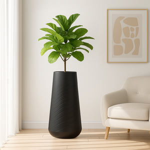 Tall Indoor Decorative Planter, 27" Modern Minimalist Self Watering Pot, Home, Front Porch, Patio, Backyard & Garden Décor-Sona Casa