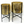 Rustic Golden Planters, Textured Foil Surface, Metal Plant Pots Pair with Black Stand, Unique Indoor Decor Gifts-Sona Casa
