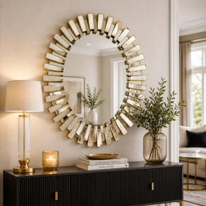 Elegant Small Gold Oval Wall Mirror 80x60cm – Premium Decorative Accent for Home & Living Spaces by Sona Casa
