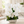 Silver Ceramic Vase with Artificial White Orchids, Modern Metallic Finish Decorative Flower Vase 19x40cm by Sona Casa