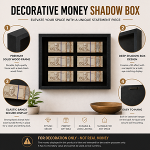 3D Wall Art Panel Featuring Fake Canadian Currency Design in Metallic Finish for Modern Home Décor 30x40cm
