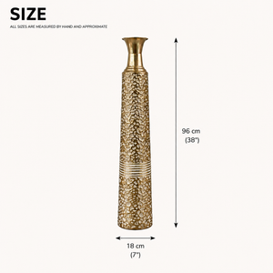 Modern Gold Metal Tapered Vase 17.7x17.7x95.3cm – Sleek Contemporary Home Decor Accent by Sona Casa