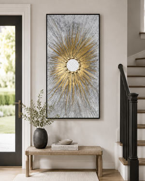 Textured Handmade Abstract Wall Art Panel in Neutral Tones, 70x140 cm, Premium Modern Home Decor Accent