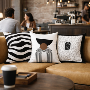 3 Pc Black White Accent Cushion Covers by Sona Casa