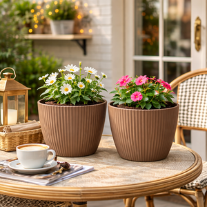 2 Brown Planter Pots by Sona Casa