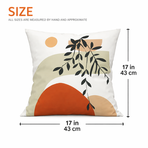 Modern Minimalist Square Cushion Cover, 17 x 17 Inch Bohemian Farmhouse Decorative Pillowcase for Bedroom Living Room by Sona Casa