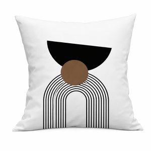 Modern Square Cushion Cover, 17 x 17 Inch Minimalist Farmhouse Bohemian Decorative Pillowcase for Living Room Bedroom by Sona Casa