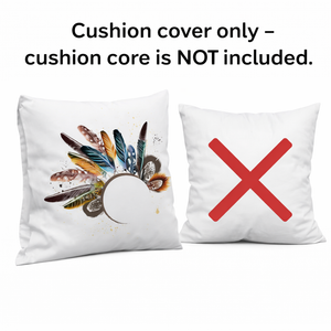 Modern Minimalist Square Cushion Cover, 17 x 17 Inch Feather Design Farmhouse Bohemian Decorative Pillowcase for Living Room Bedroom by Sona Casa
