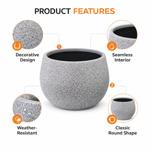 2 Pc Small Gray Planter Pots by Sona Casa