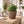 Modern Round Plastic Planter, 11 inch Brown Flower Pots with Drainage Hole, Home Office Garden Decor by Sona Casa