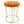 Petite Lightweight Brown Stool with Gold Frame, Fabric Seat Compact Living Room Accent Home Decor by Sona Casa