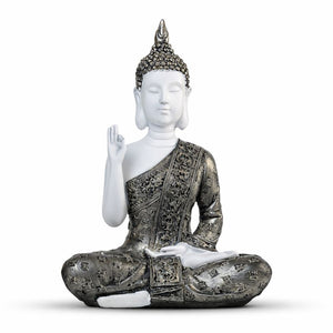 Small Meditating Buddha Statue 12" Tabletop Centerpieces Home Decor Gifts, Desktop, Shelf Shrine Ornament by Sona Casa