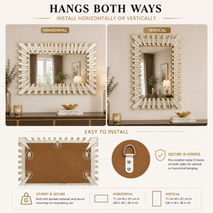 Large Gold Wall Mirror with Sleek Metallic Finish for Elegant Home Decor, 71x91cm by Sona Casa