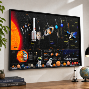 3D Space-Themed Wall Art Panel for Kids Room Decor, Vibrant Multicolor Finish, 60x80cm