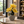 Tall Brown Ceramic Vase with Yellow Artificial Floral Arrangement, Modern Rustic Home Decor, 17x42cm by Sona Casa