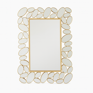Gold Frame Decorative Wall Mirror, Lightweight, Vertical & Horizontal Mount, Elegant Home Accent-Sona Casa
