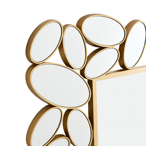Gold Frame Decorative Wall Mirror, Lightweight, Vertical & Horizontal Mount, Elegant Home Accent-Sona Casa