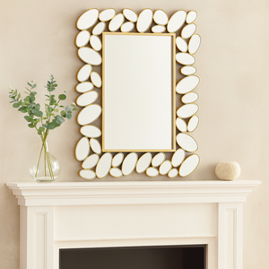 Gold Frame Decorative Wall Mirror, Lightweight, Vertical & Horizontal Mount, Elegant Home Accent-Sona Casa