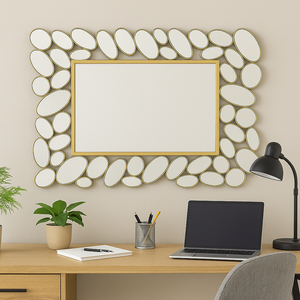 Gold Frame Decorative Wall Mirror, Lightweight, Vertical & Horizontal Mount, Elegant Home Accent-Sona Casa