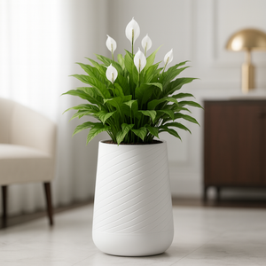 Modern Tall Indoor Self Watering Decorative Planter, 19 in Contemporary Flower Pot Home, Office Decoration, Gift-Sona Casa