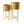 Rustic Gold Metal Pair of Planters with Detachable & Foldable Stand, Indoor Ornament for Fresh or Faux Plants Home Decor Gifts-Sona Casa