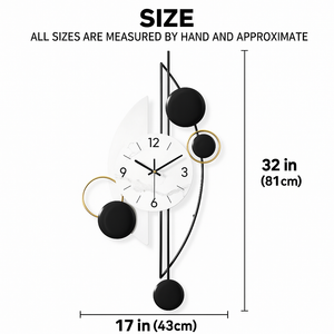 Modern Decorative Vertical Wall Clock for Home or Office, 32" Silent Non Ticking Minimalist Clock-Sona Casa