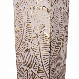 Modern Decorative Metal Tall Vase, Rustic Weathered Finish, Handmade Gold Living Room Decor, 42" Pots for Pampas Grass-Sona Casa