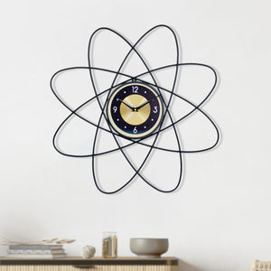Minimalist Luxury Large Black Yellow Metal Star Decorative Wall Clock, 60 cm Silent Non-Ticking, Living Room Decor Gift by Sona Casa