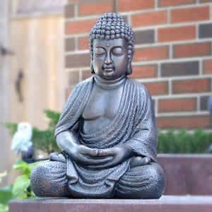 Tall Buddha Statue, Large 24" Temple Indoor Outdoor Sculpture, Living Room Garden Patio Statuary Decor by Sona Casa