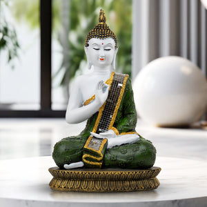 Seated Prayer Buddha Statue, 11" Figurine Home Decor Ornament. Buddhism Gifts, Altar Prayer Room Pooja Temple Decorations by Sona Casa