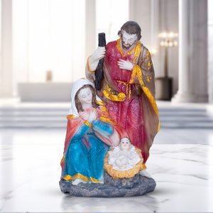 Catholic Holy Family Nativity Set, 8" Handcrafted Joseph, Mary & Jesus Statue, Religious Figurine Altar Decor, Christian Gifts by Sona Casa