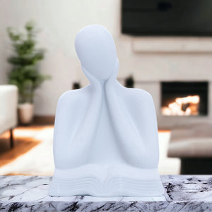 Thinker Statue, 8" Neutral Tabletop Home Office Decor Gift by Sona Casa