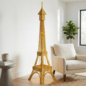 63" Eiffel Tower LED Floor Lamp Gold Frame White Light Modern Parisian Home Decor Lighting-Sona Casa