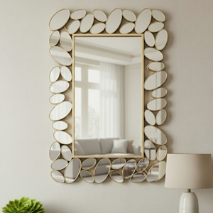 Gold Frame Decorative Wall Mirror, Lightweight, Vertical & Horizontal Mount, Elegant Home Accent-Sona Casa