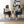 Set of 2 Modern Upholstered Accent Chairs in Gray with Elegant Black Metal Frame, Contemporary Plush Cushioned Seating for Home, Office, Living Room-Sona Casa
