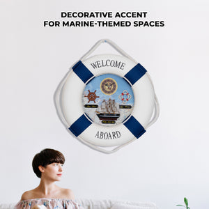 High Quality Lifebuoy Silent Wall Clock, 14" Nautical Home Decor by Sona Casa