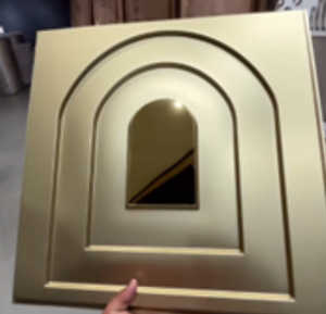 3D Gold PVC Wall Panels with Mirror, Set of 10 pcs by Sona Casa