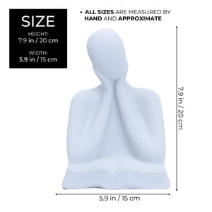 Thinker Statue, 8" Neutral Tabletop Home Office Decor Gift by Sona Casa