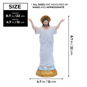 Resurrection Of Jesus Christ Statue, White Polyresin, 9" Small Altar Decor by Sona Casa