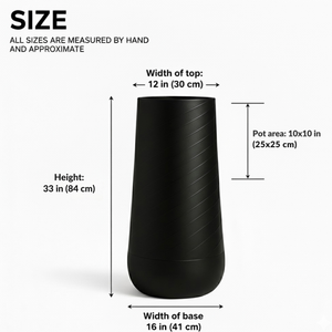 Tall Black Self-Watering Indoor Planter Pot, Modern Minimalist 33" Decorative Plant Container for Home, Office & Garden-Sona Casa
