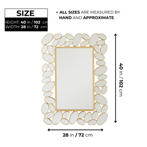 Gold Frame Decorative Wall Mirror, Lightweight, Vertical & Horizontal Mount, Elegant Home Accent-Sona Casa