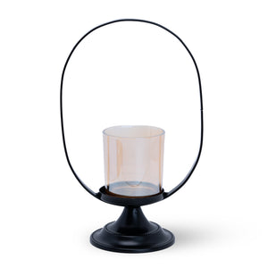 Metal Tealight Holder With Glass Container, 10" Mantle, Shelf, Altar, Table, Desk Decor, Home Office Ornament, Gifts by Sona Casa