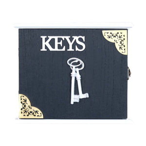 Wooden Key Holder, 6 Small Hooks, 8" Wall Mounted Rack, Farmhouse Home Hallway Entrance Door Decor by Sona Casa