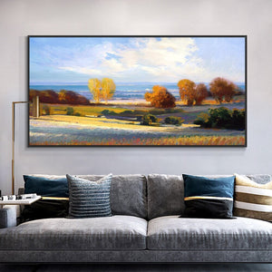 Original Nature Painting, Textured Trees Oil Canvas - Contemporary Art for Bedroom, Unique Housewarming Present by Sona Casa
