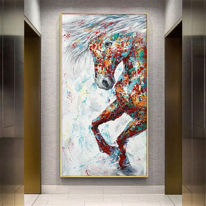 Textured Animal Painting, Original Hand-Painted Horse Art, Contemporary Bedroom Wall Decor, Art Collector Gift by Sona Casa