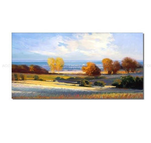 Original Nature Painting, Textured Trees Oil Canvas - Contemporary Art for Bedroom, Unique Housewarming Present by Sona Casa
