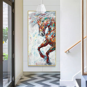 Textured Animal Painting, Original Hand-Painted Horse Art, Contemporary Bedroom Wall Decor, Art Collector Gift by Sona Casa